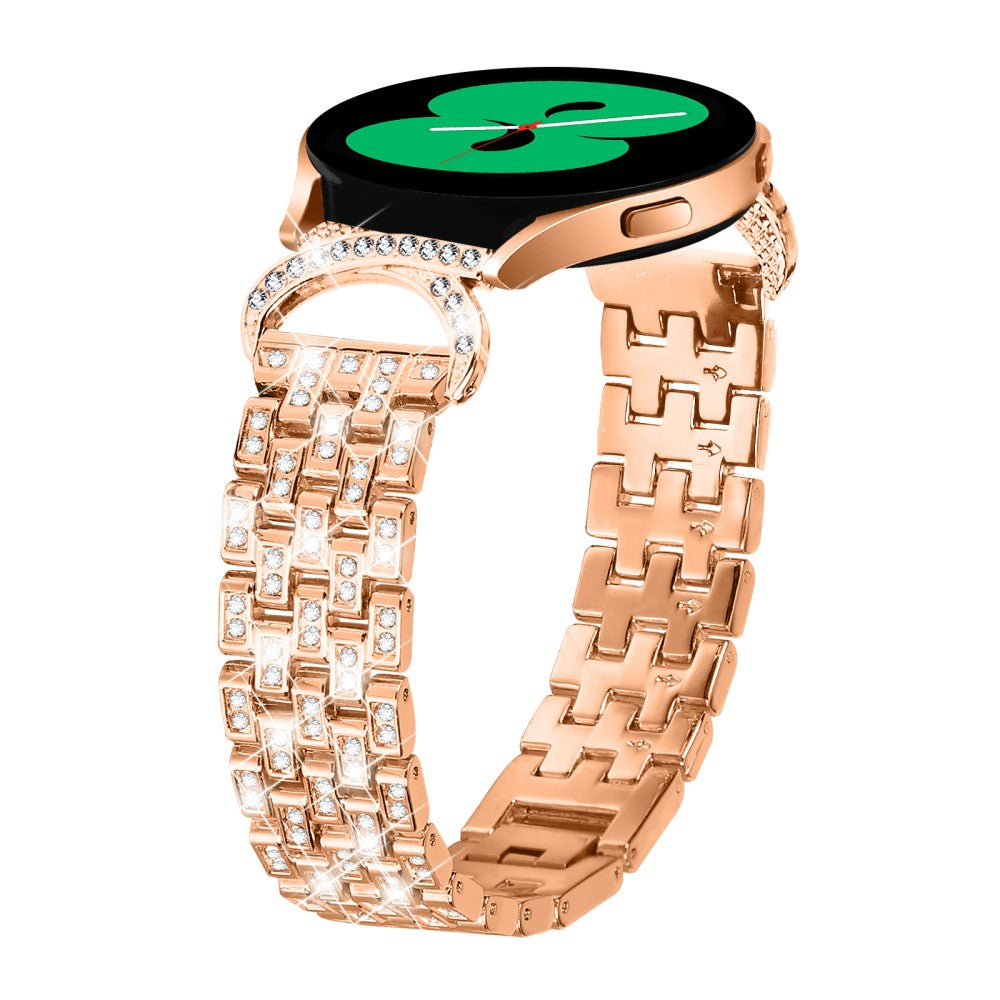 Cool Metal Og Rhinsten Universal Rem passer til Samsung Smartwatch - Guld#serie_2