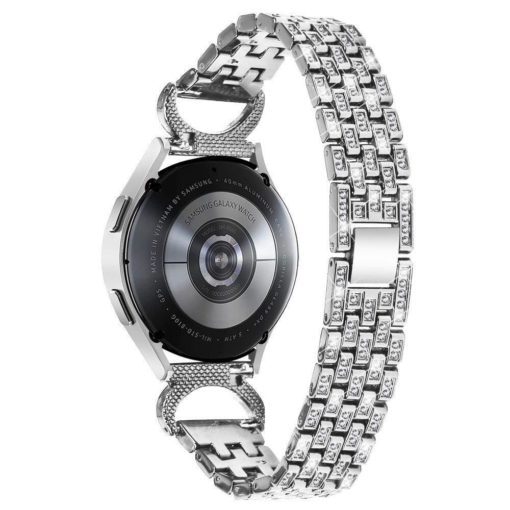 Cool Metal Og Rhinsten Universal Rem passer til Samsung Smartwatch - Sølv#serie_3