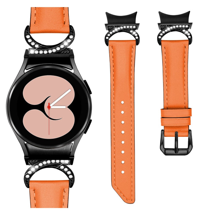 Rigtigt Nydelig Kunstlæder Universal Rem passer til Samsung Smartwatch - Orange#serie_1