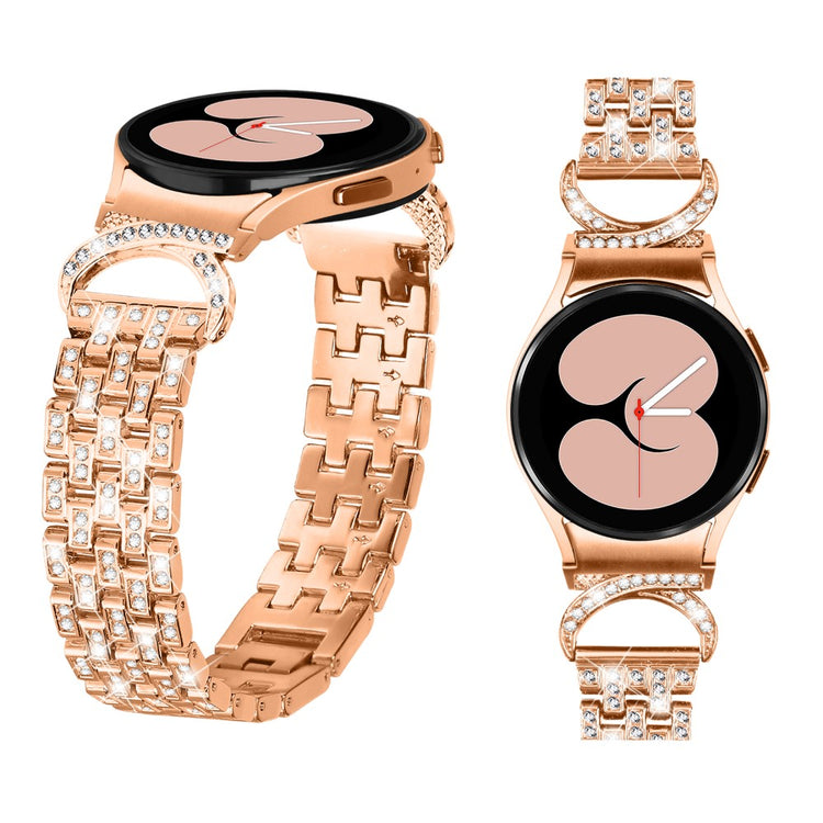 Fint Metal Og Rhinsten Universal Rem passer til Samsung Smartwatch - Pink#serie_2