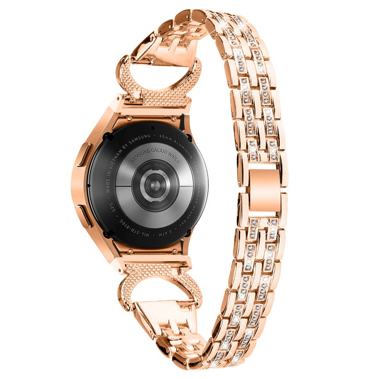 Fint Metal Og Rhinsten Universal Rem passer til Samsung Smartwatch - Guld#serie_2