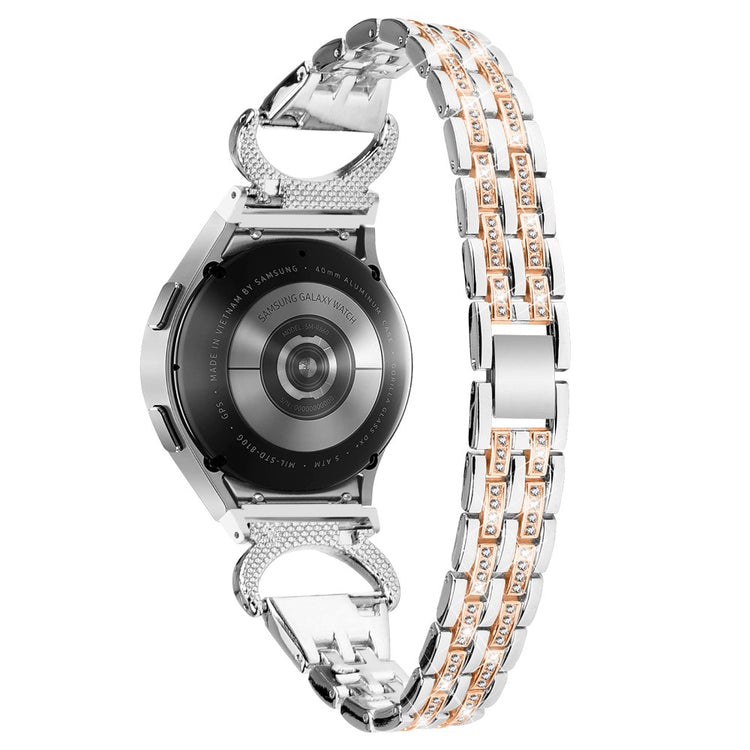 Fint Metal Og Rhinsten Universal Rem passer til Samsung Smartwatch - Sølv#serie_3