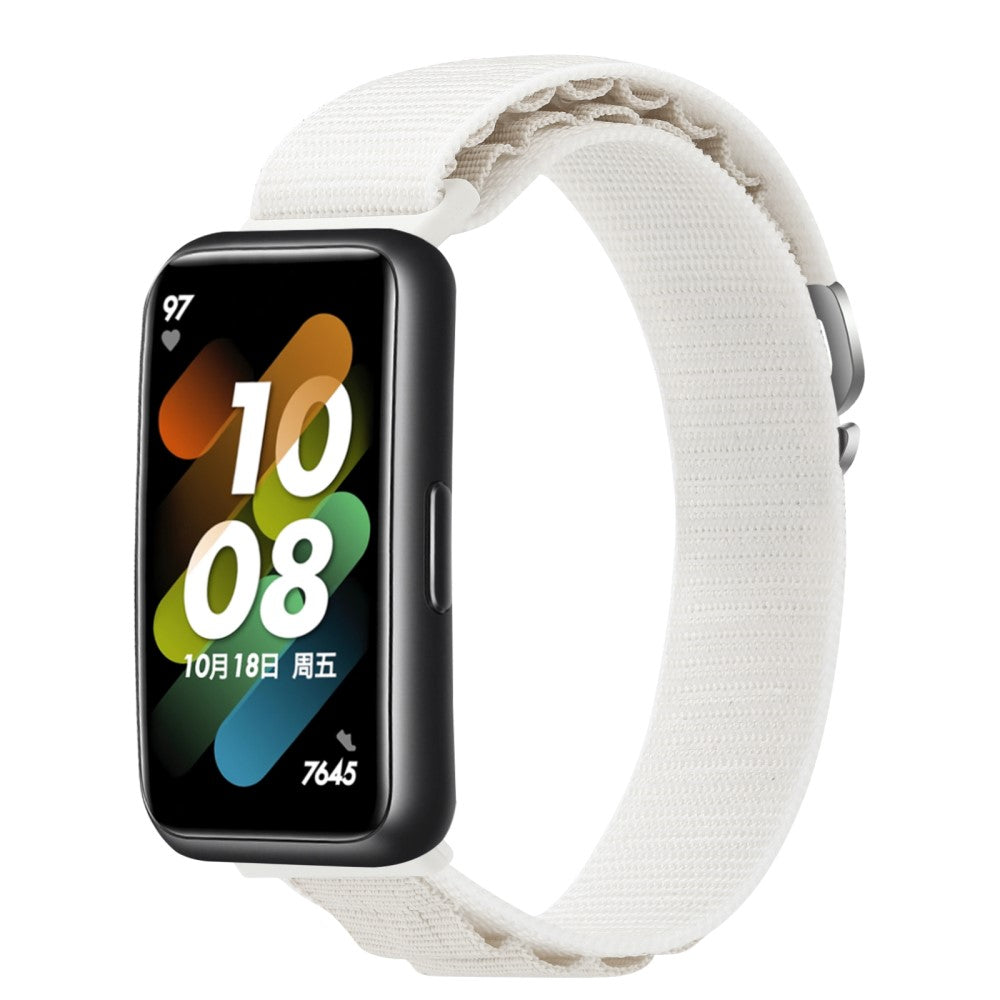 Helt Vildt Nydelig Nylon Rem passer til Huawei Band 7 - Hvid#serie_2