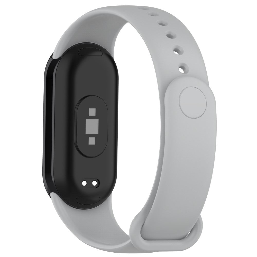 Super Fed Silikone Rem passer til Xiaomi Smart Band 8 - Sølv#serie_6