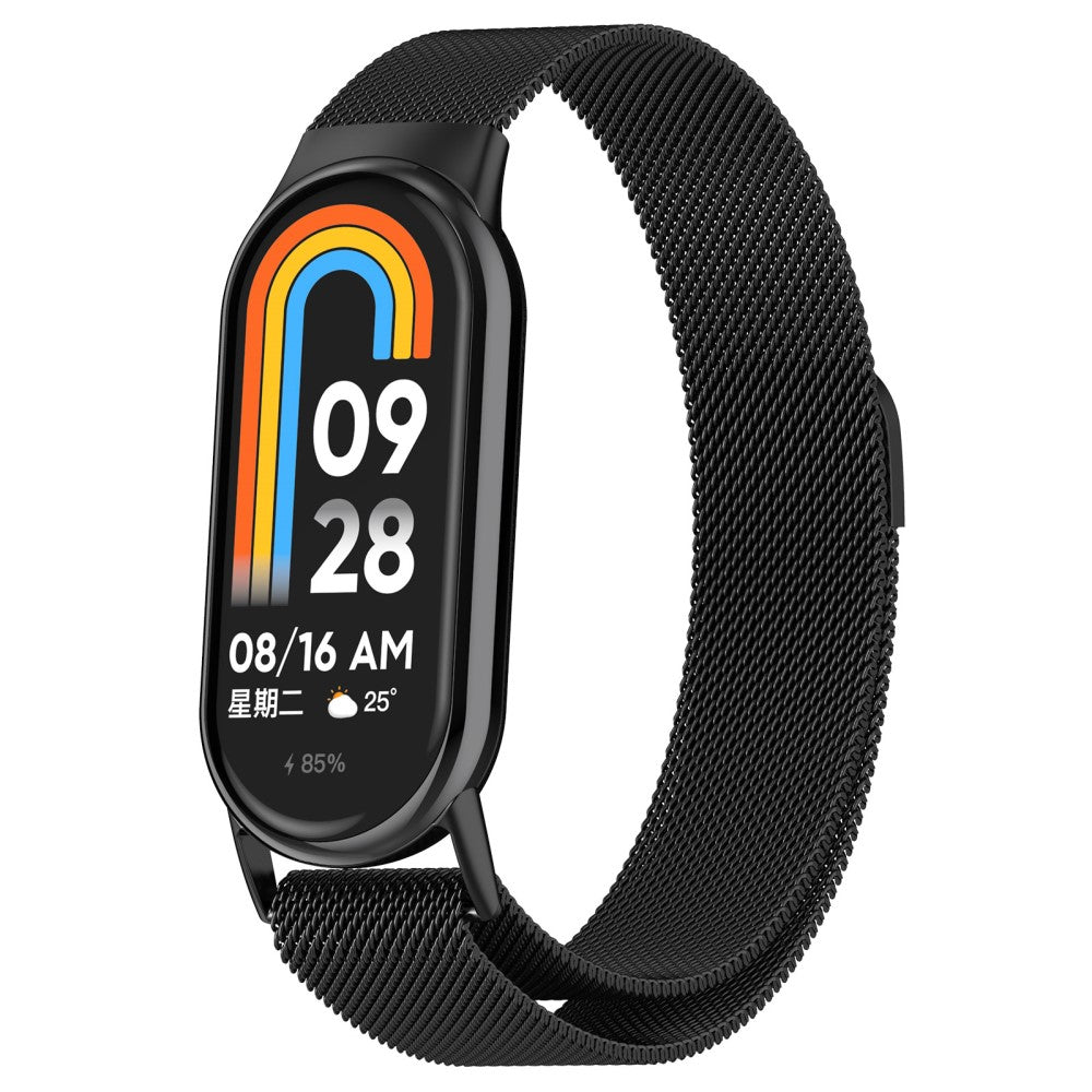 Vildt Nydelig Metal Rem passer til Xiaomi Smart Band 8 - Sort#serie_1