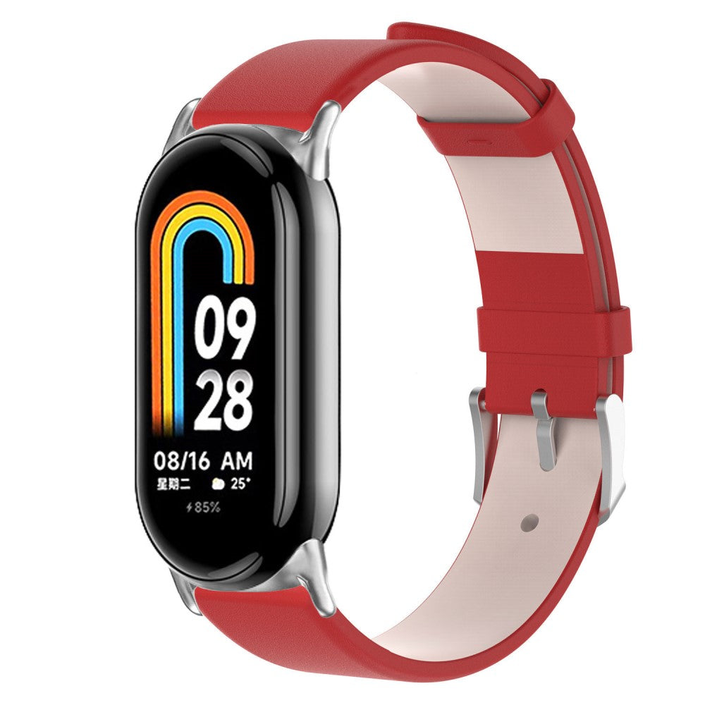 Mega Slidstærk Kunstlæder Rem passer til Xiaomi Smart Band 8 - Rød#serie_3