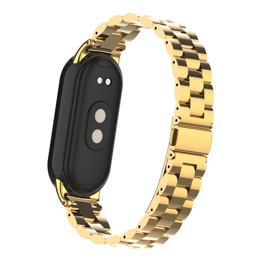 Rigtigt Sejt Metal Rem passer til Xiaomi Smart Band 8 - Guld#serie_5