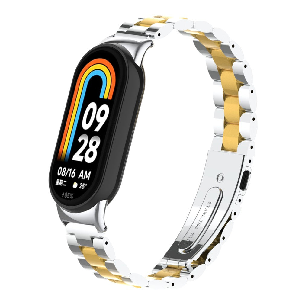 Rigtigt Sejt Metal Rem passer til Xiaomi Smart Band 8 - Guld#serie_8