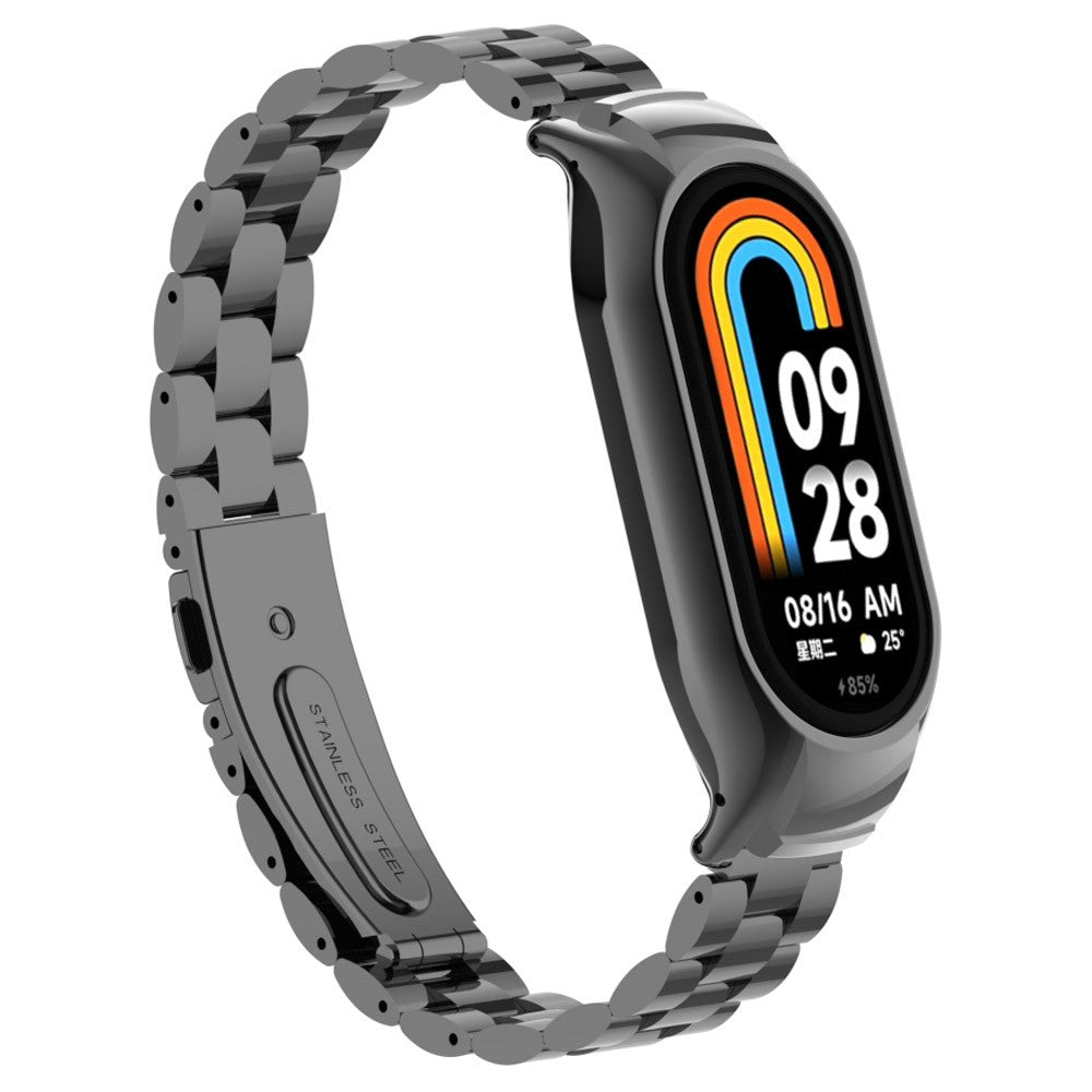 Helt Vildt Nydelig Metal Rem passer til Xiaomi Smart Band 8 - Sort#serie_3