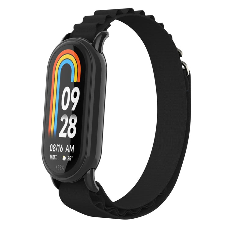 Komfortabel Nylon Rem passer til Xiaomi Smart Band 8 - Sort#serie_3