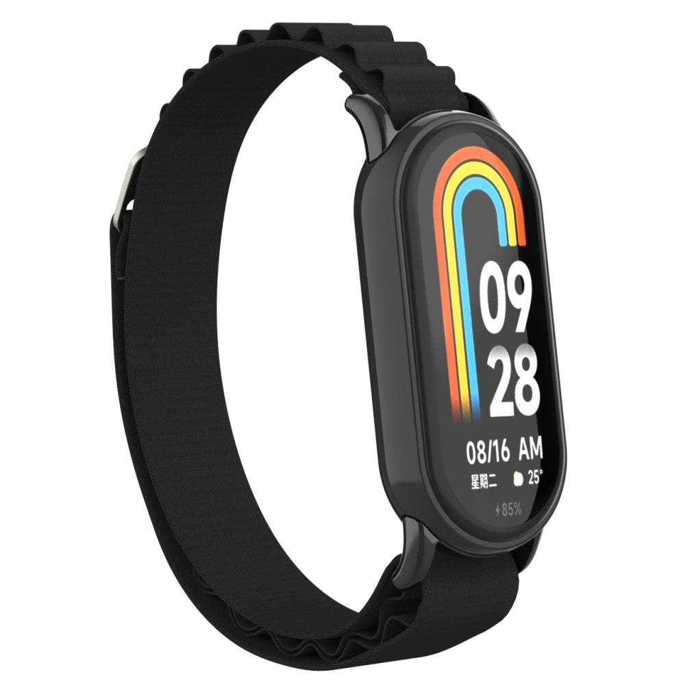 Komfortabel Nylon Rem passer til Xiaomi Smart Band 8 - Sort#serie_3