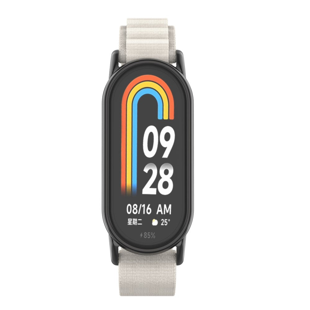 Komfortabel Nylon Rem passer til Xiaomi Smart Band 8 - Sølv#serie_4