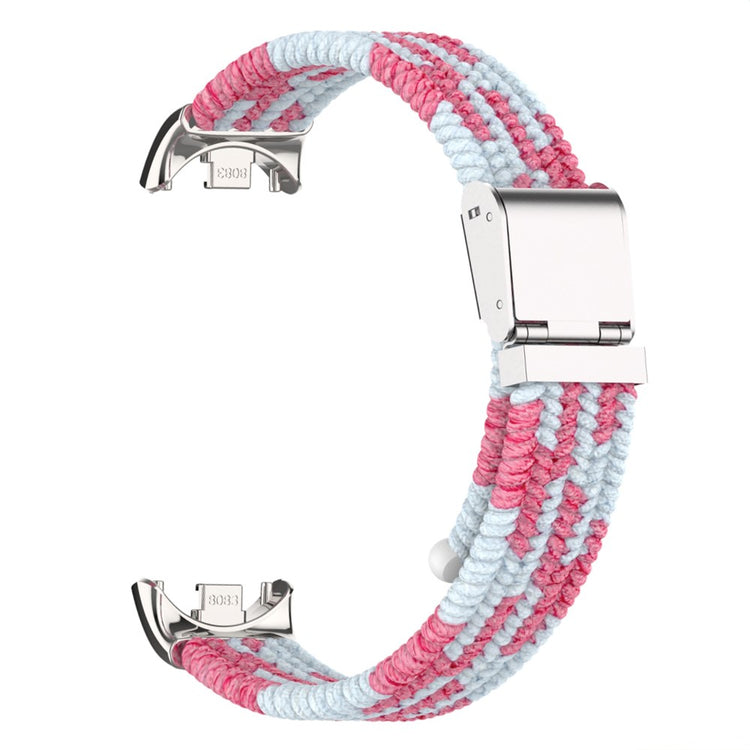 Meget Pænt Metal Og Nylon Rem passer til Xiaomi Smart Band 8 - Pink#serie_12