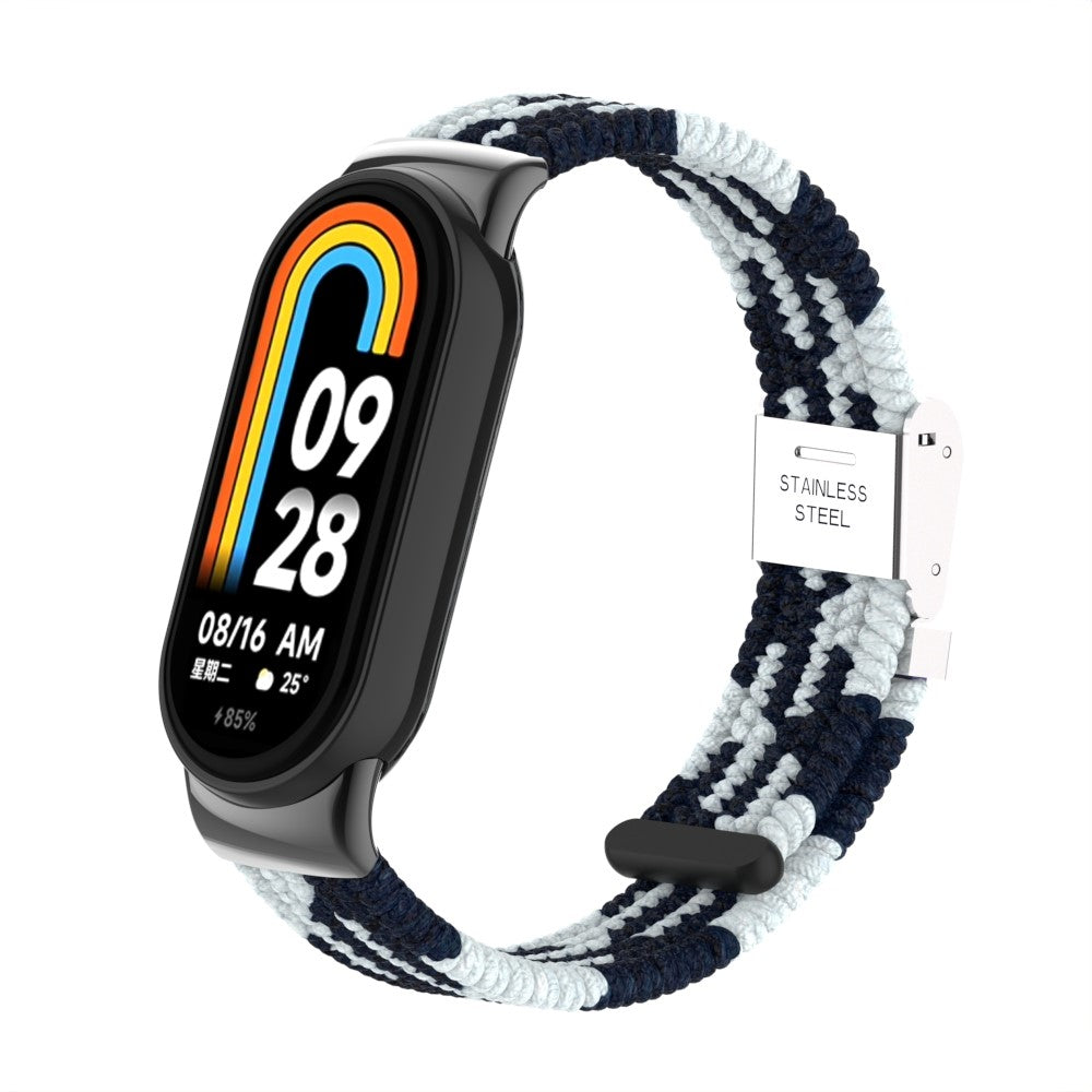 Meget Pænt Metal Og Nylon Rem passer til Xiaomi Smart Band 8 - Hvid#serie_21