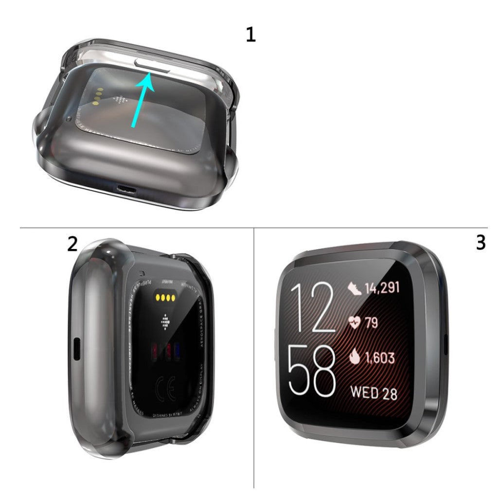 Rigtigt Godt Fitbit Versa 2 Silikone Cover - Sort#serie_1