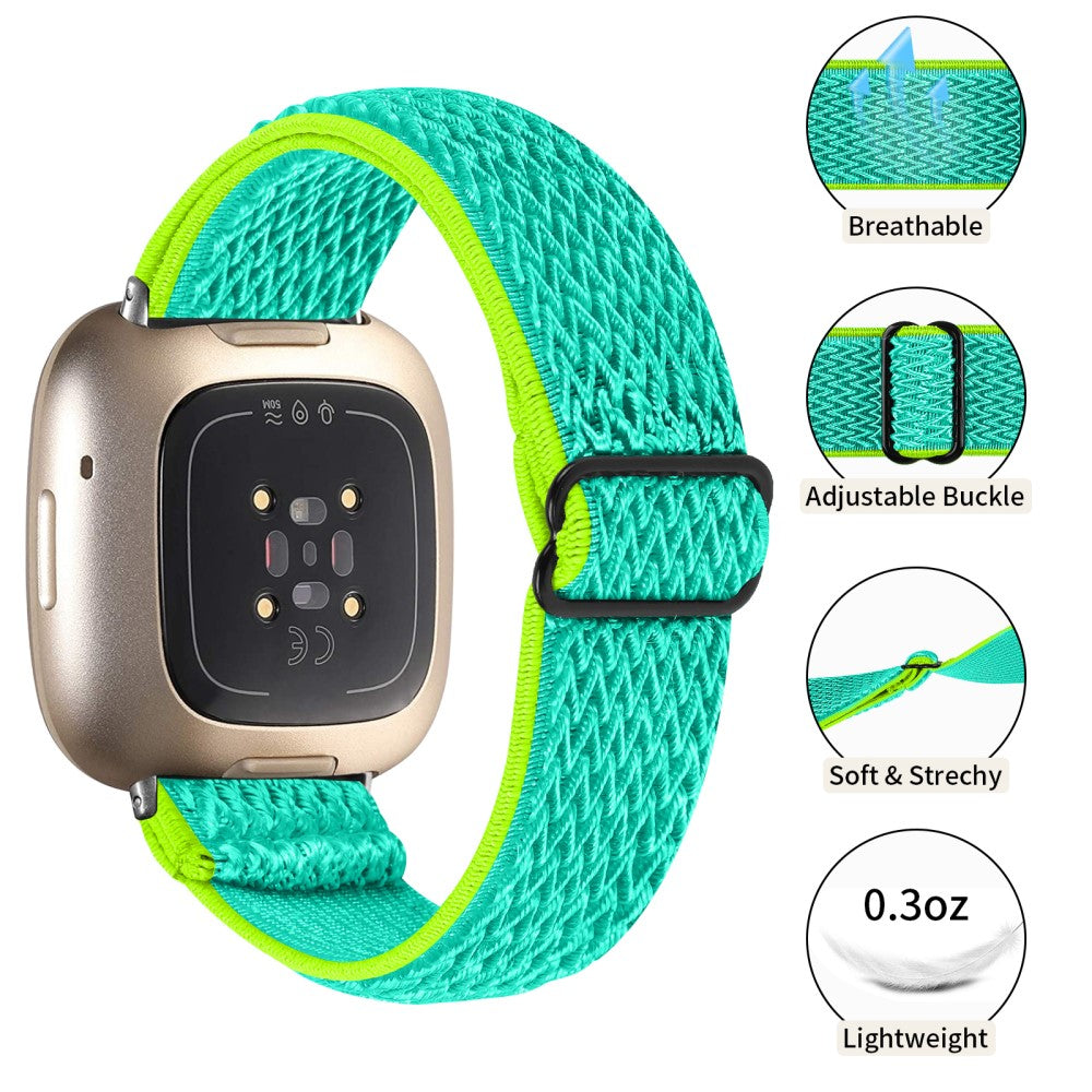 Smuk Nylon Universal Rem passer til Fitbit Sense 2 / Fitbit Versa 4 - Grøn#serie_5