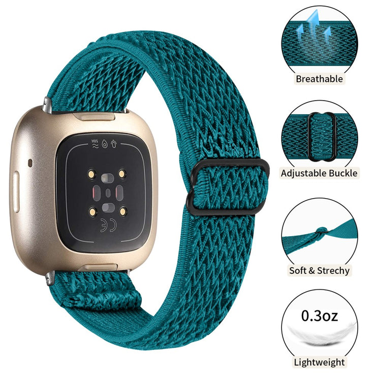 Smuk Nylon Universal Rem passer til Fitbit Sense 2 / Fitbit Versa 4 - Grøn#serie_7