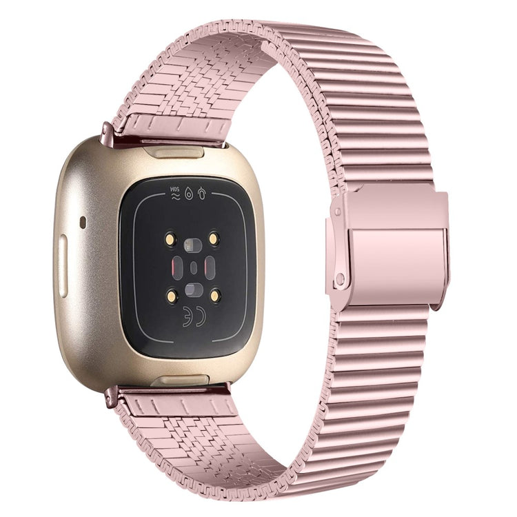 Yndigt Metal Universal Rem passer til Fitbit Sense 2 / Fitbit Versa 4 - Pink#serie_3