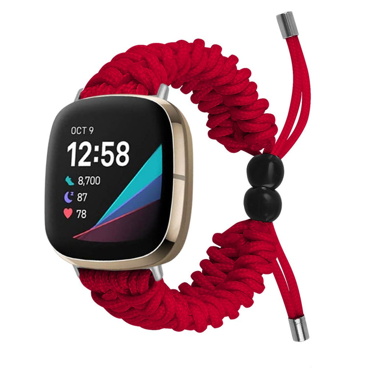 Fint Nylon Universal Rem passer til Fitbit Sense 2 / Fitbit Versa 4 - Rød#serie_7