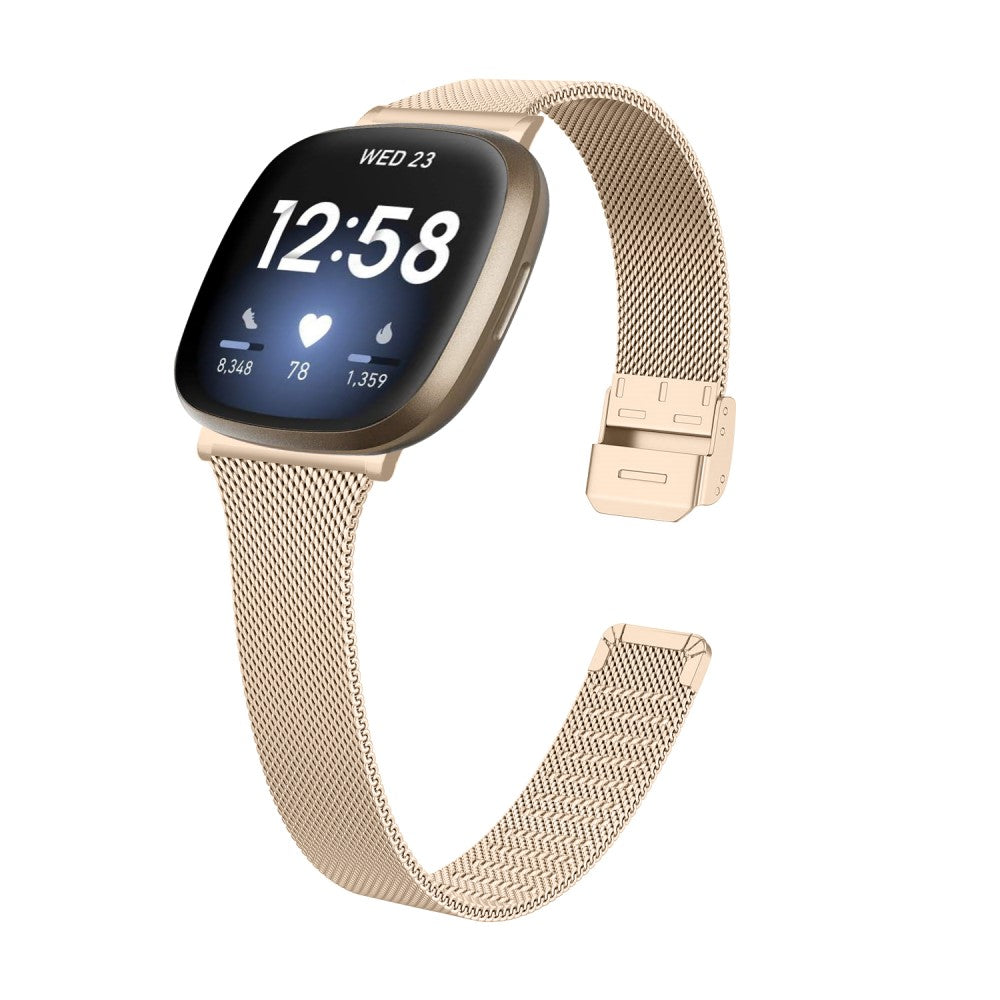 Stilren Metal Universal Rem passer til Fitbit Sense 2 / Fitbit Versa 4 - Guld#serie_2