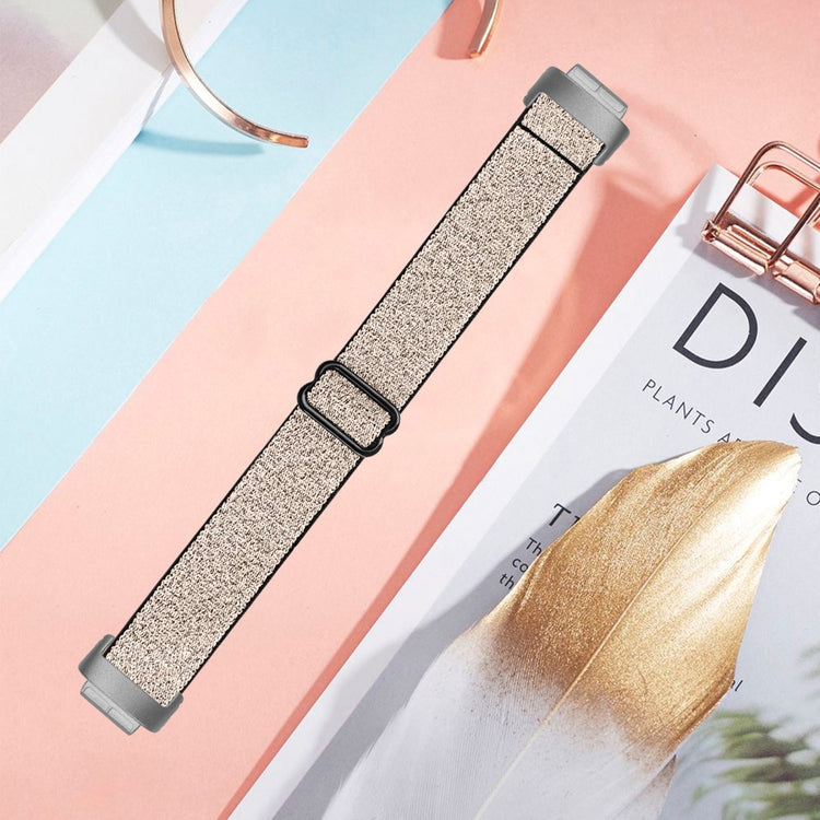 Cool Metal Og Nylon Rem passer til Fitbit Inspire 3 - Beige#serie_10