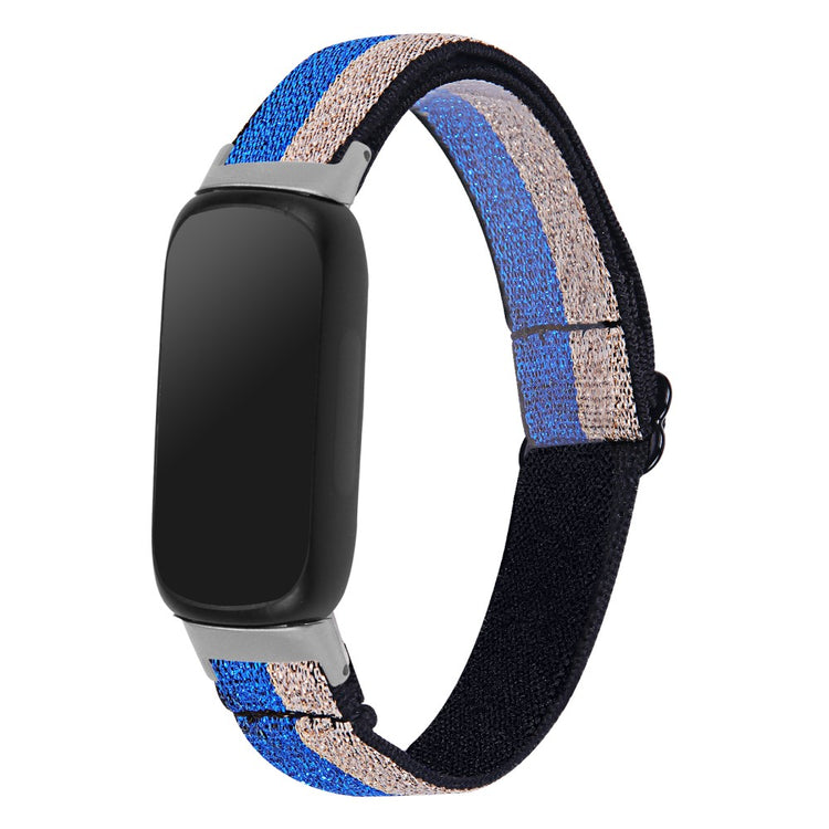 Cool Metal Og Nylon Rem passer til Fitbit Inspire 3 - Blå#serie_8
