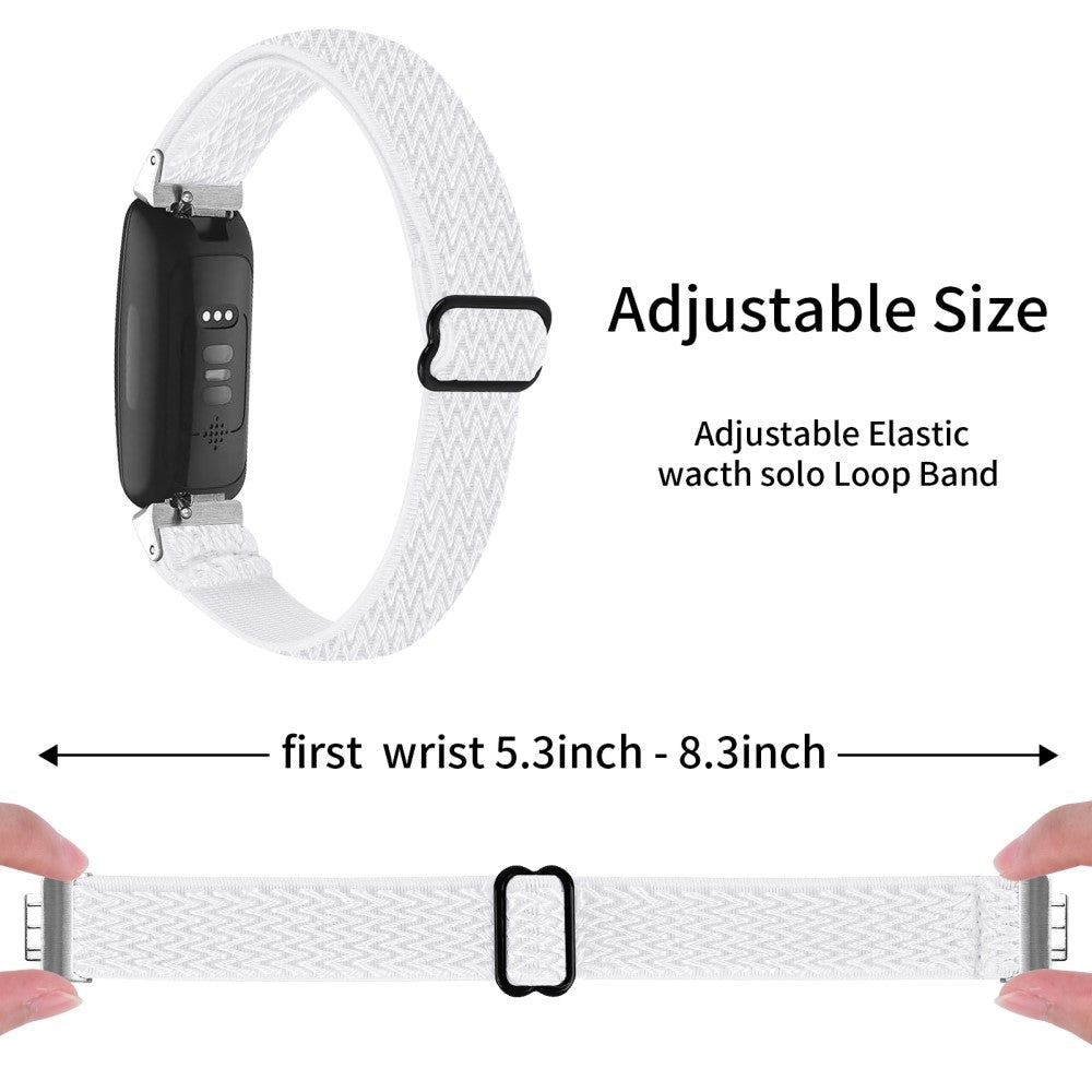 Meget Nydelig Nylon Rem passer til Fitbit Inspire 3 - Hvid#serie_3