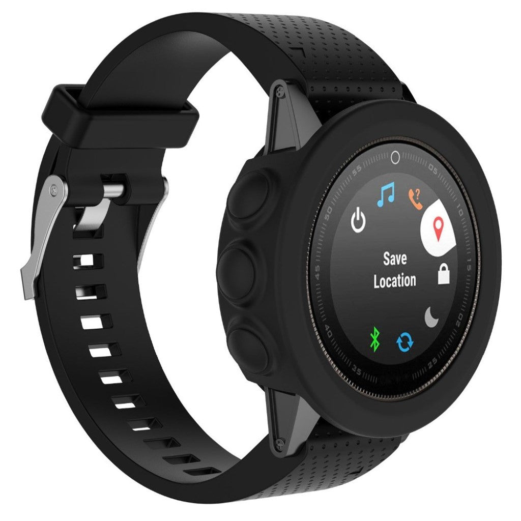 Rigtigt Flot Garmin Fenix 5X Silikone Cover - Sort#serie_1