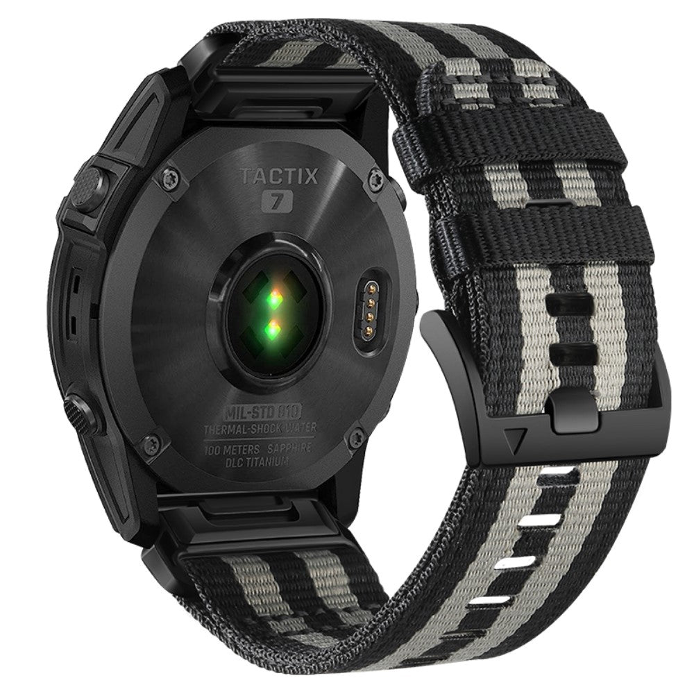 26mm nylon strap for Garmin watch - Black / Grey#serie_1