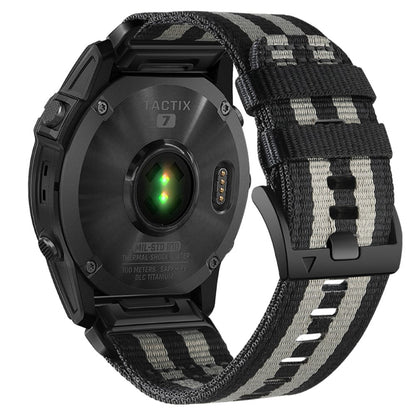 26mm nylon strap for Garmin watch - Black / Grey#serie_1