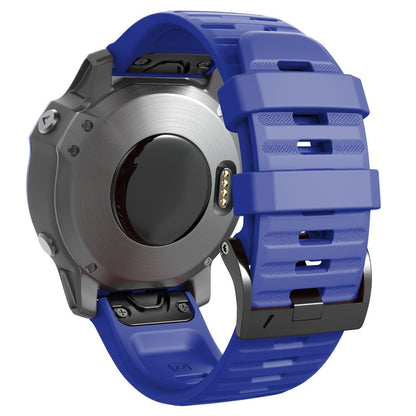 26mm simple stripe silicone strap with black buckle for Garmin watch - Sapphire#serie_7
