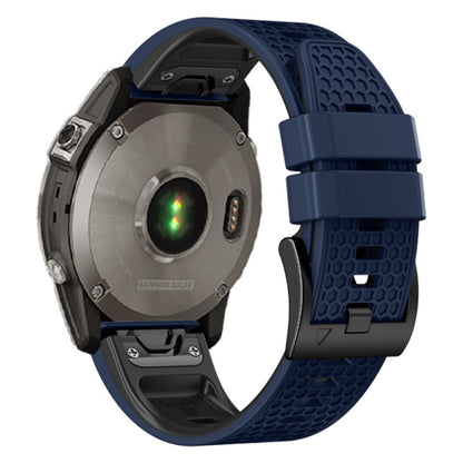 22mm dual-color honeycomb style silicone strap for Amazfit / Garmin / Coros watch - Sapphire+Black#serie_3
