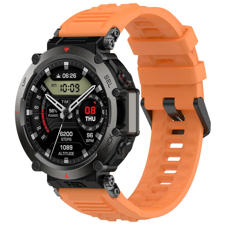 Super Fed Silikone Rem passer til Amazfit T-Rex 1 - Orange#serie_3