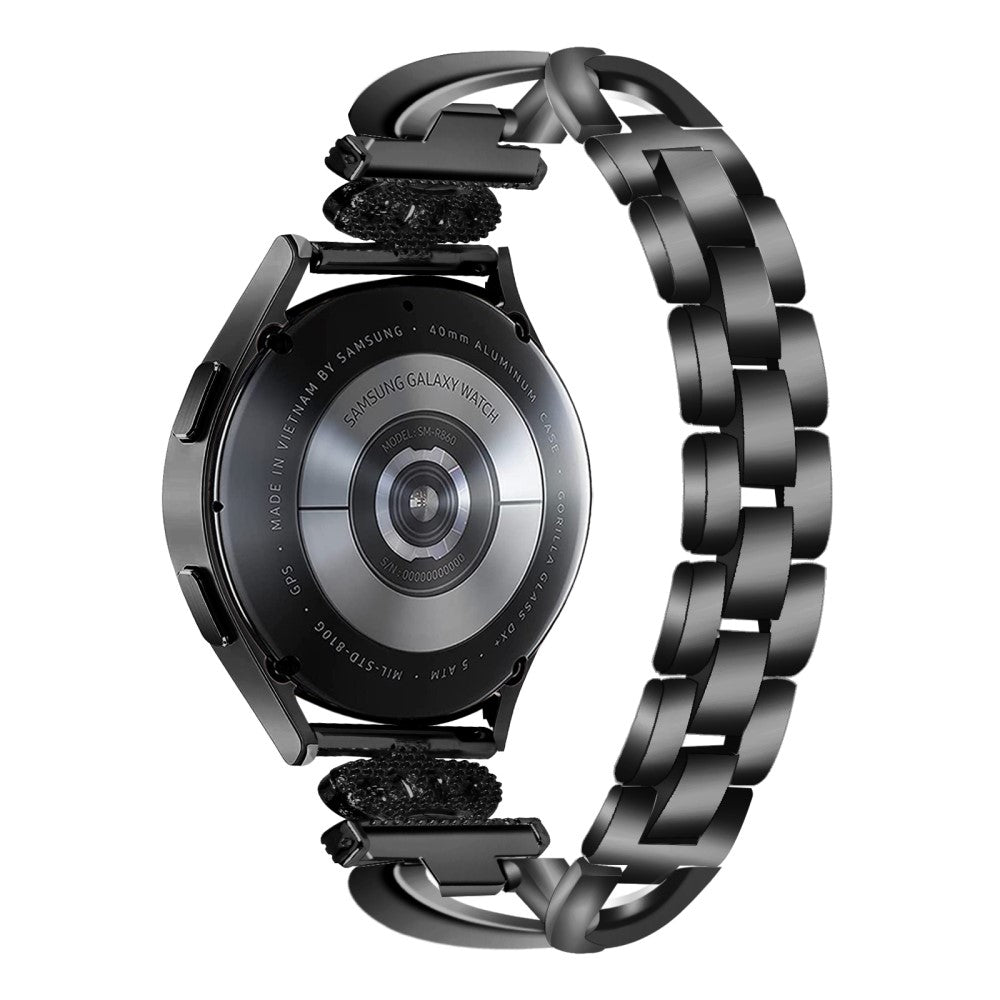 Metal Og Rhinsten Universal Rem passer til Amazfit Cheetah Pro / 20mm - Sort#serie_1