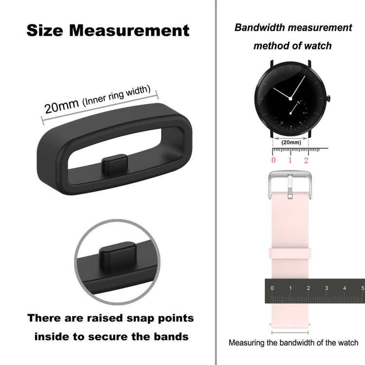 20mm Universal silicone strap loop - Black - Blå#serie_2