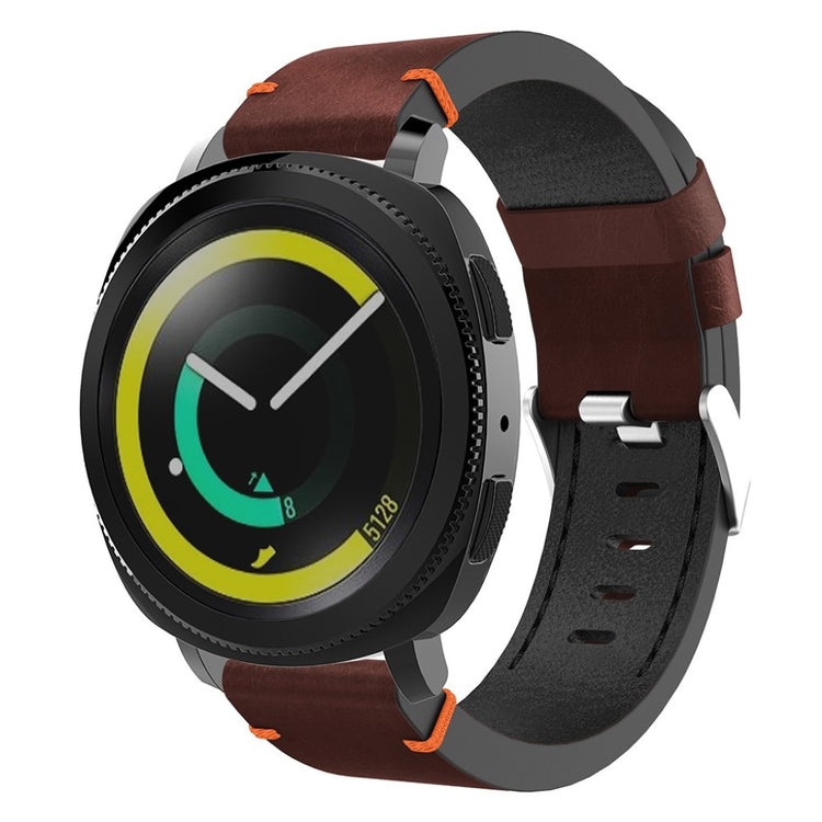 Fortrinligt Samsung Gear Sport Ægte læder Rem - Orange#serie_2