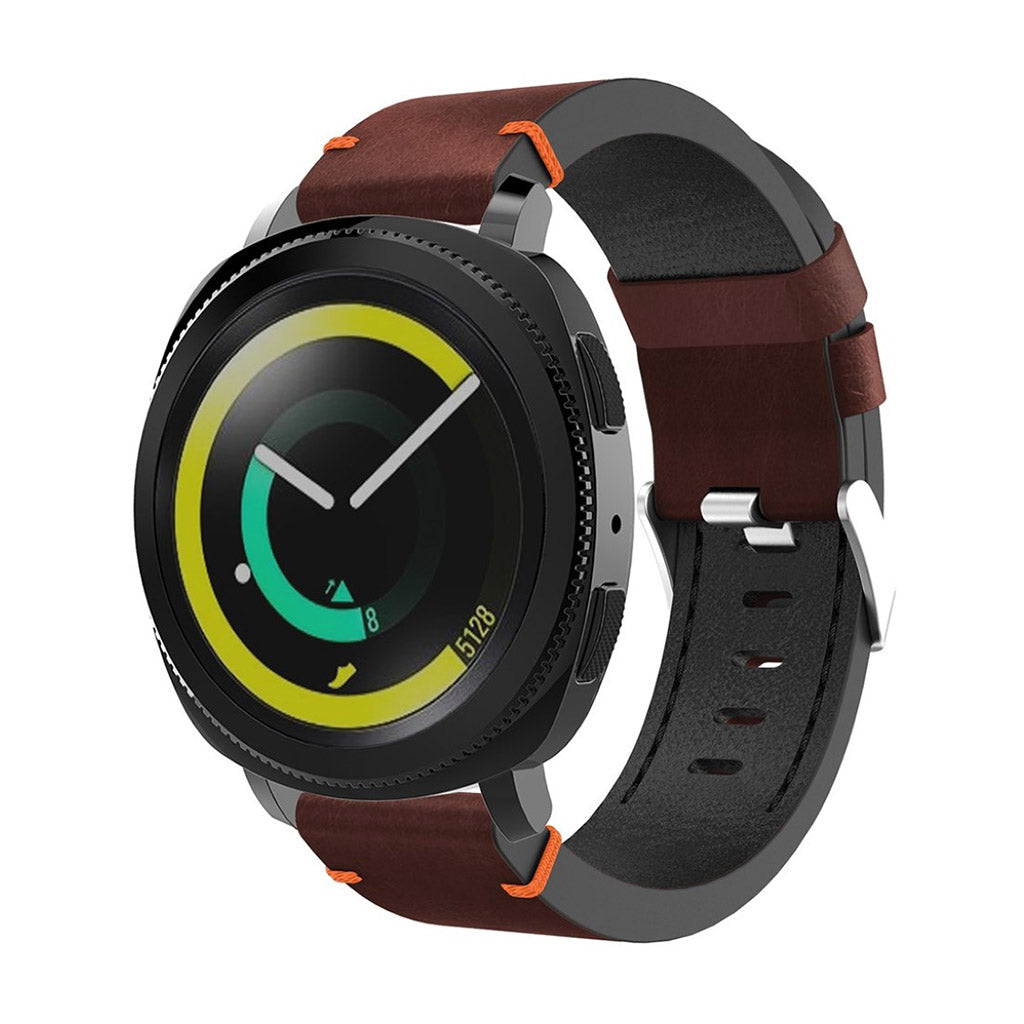 Fortrinligt Samsung Gear Sport Ægte læder Rem - Orange#serie_2