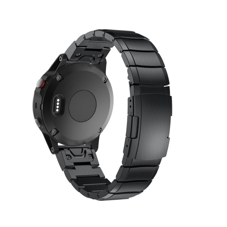 Slidstærk Garmin Fenix 5 Metal Rem - Sort#serie_2