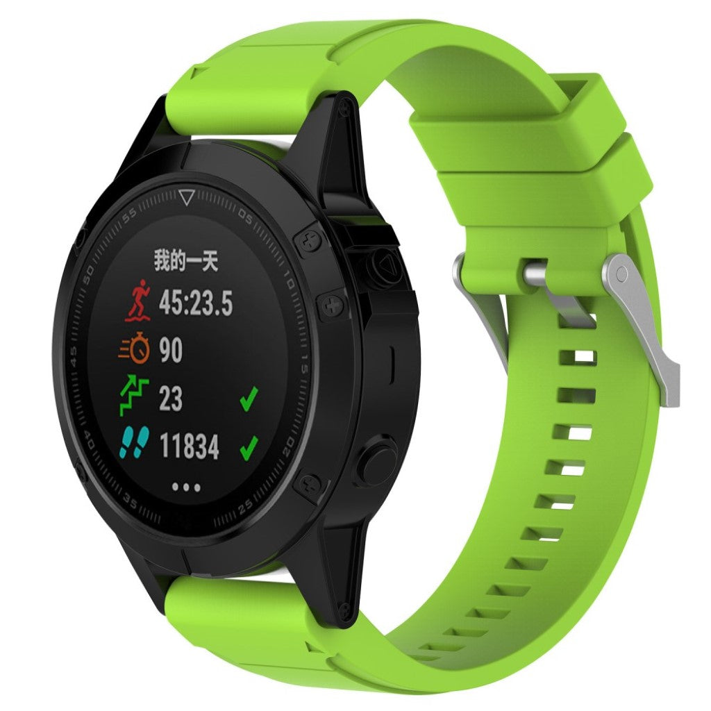 Pænt Garmin Fenix 5X / Garmin Tactix Charlie Silikone Rem - Grøn#serie_1