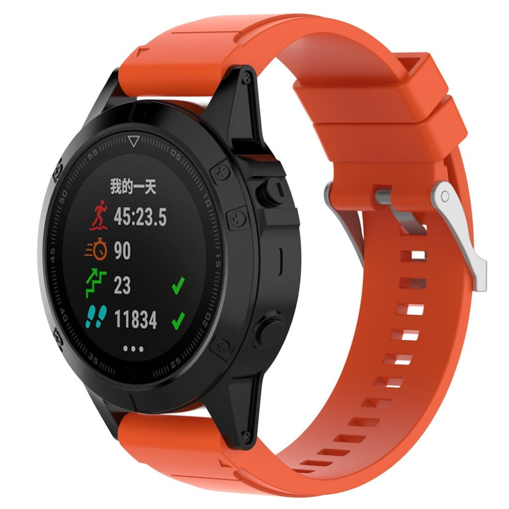 Pænt Garmin Fenix 5X / Garmin Tactix Charlie Silikone Rem - Orange#serie_10