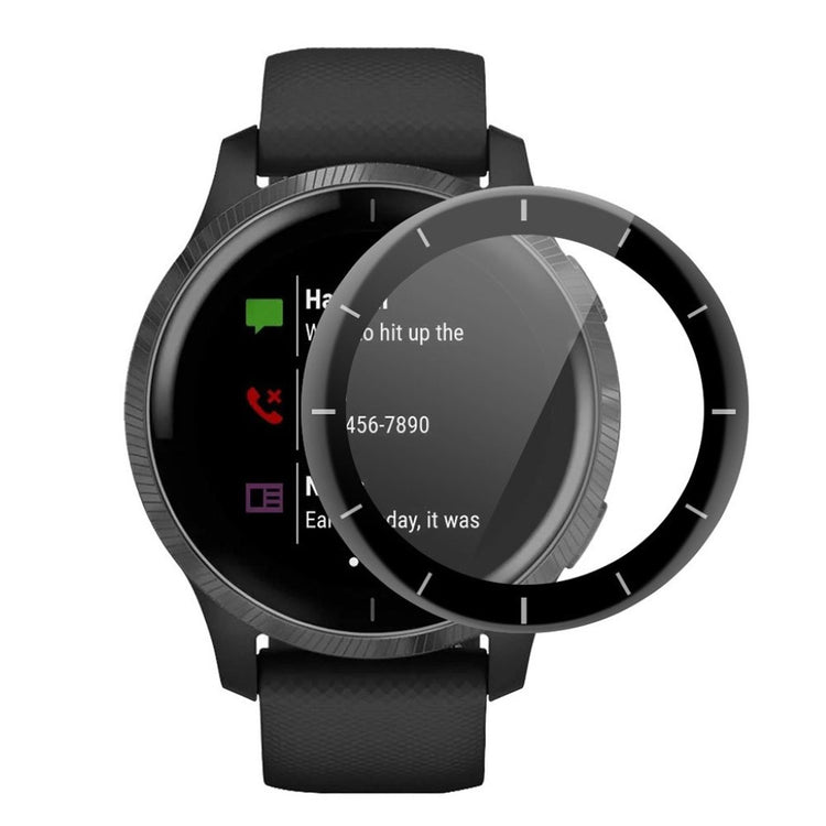 Garmin Venu 2 / Garmin Vivoactive 4 Plastik  3D Kurvet Skærmbeskytter - Sort#serie_133