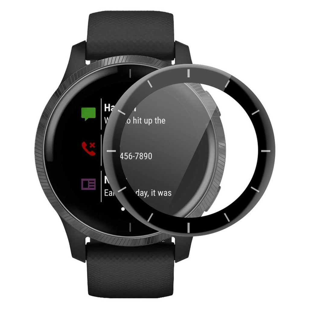 Garmin Venu 2 / Garmin Vivoactive 4 Plastik  3D Kurvet Skærmbeskytter - Sort#serie_133