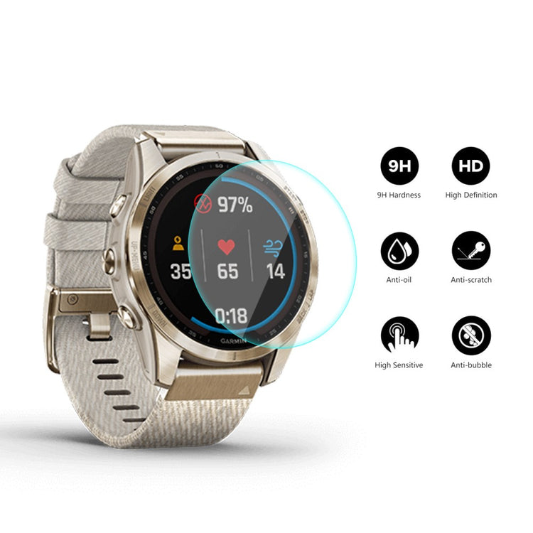 2stk Garmin Fenix 7S Hærdet Glas  9H Skærmbeskytter - Gennemsigtig#serie_153