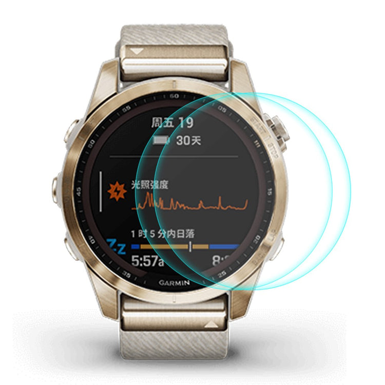 2stk Garmin Fenix 7S Hærdet Glas  9H Skærmbeskytter - Gennemsigtig#serie_153