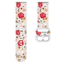 20mm Universal pattern printed silicone watch strap - Red / Pink Flowers#serie_2