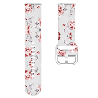20mm Universal pattern printed silicone watch strap - Pink Flowers#serie_5