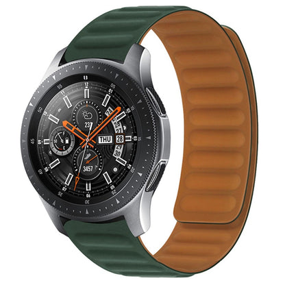 22mm Universal silicone magnetic lock watch strap - Blackish Green#serie_20