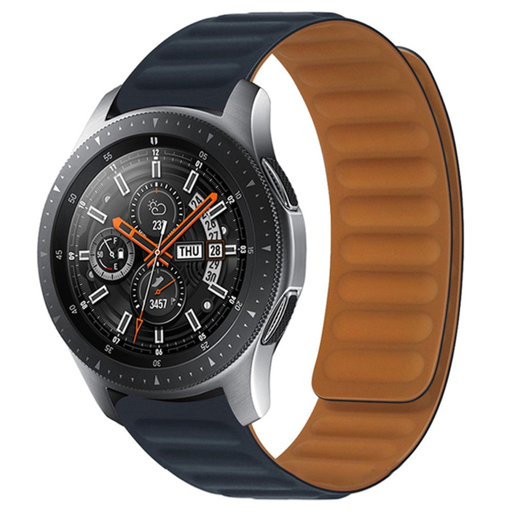 22mm Universal silicone magnetic lock watch strap - Midnight Black#serie_23
