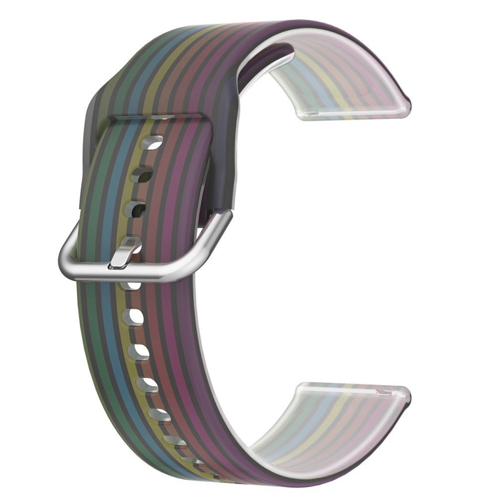 22mm Universal rainbow color silicone watch strap - Black Rainbow#serie_2