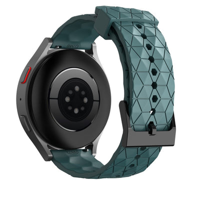 22mm Universal football style silicone watch strap - Cyan#serie_10